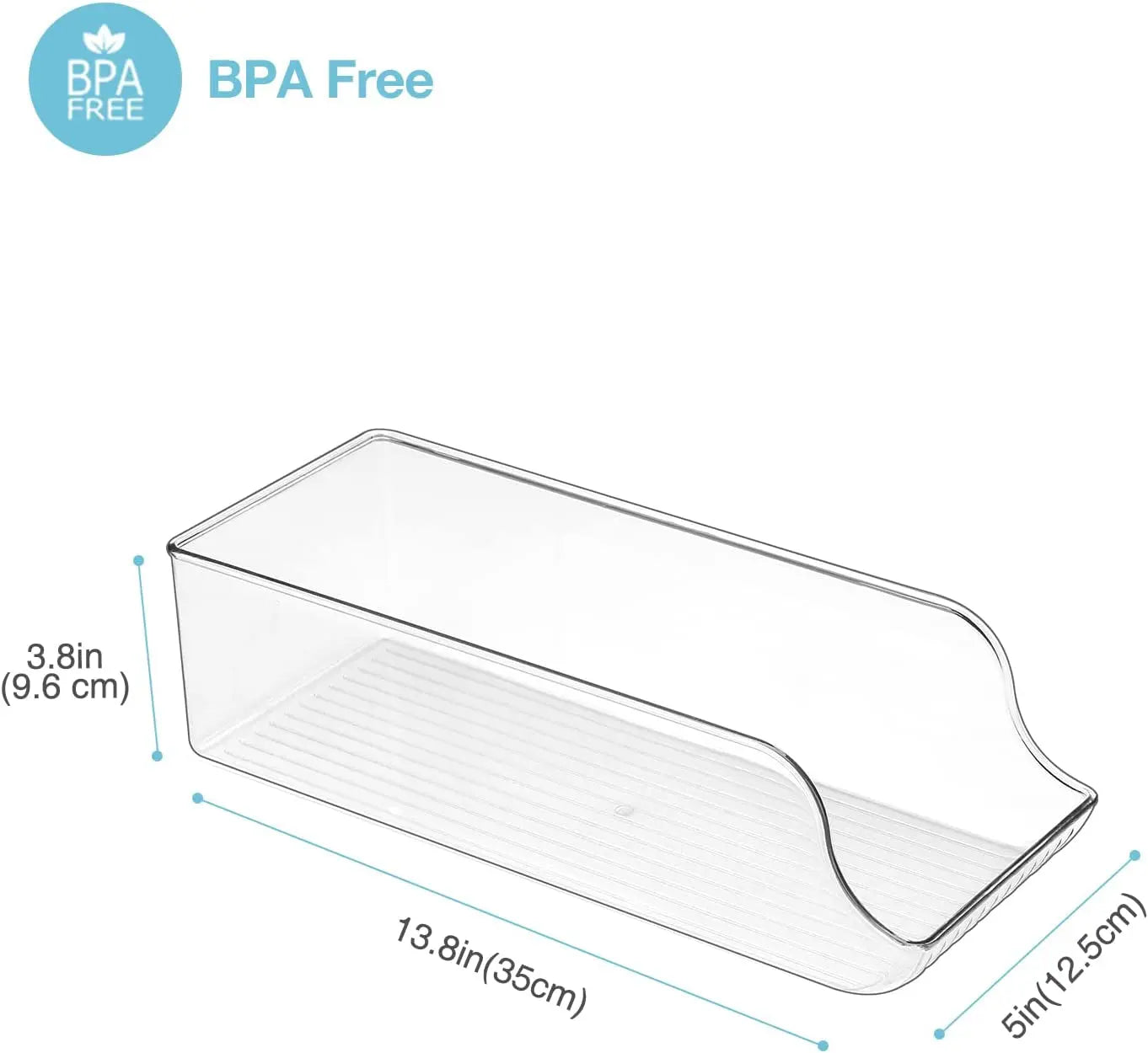 2 Pack Can Drink Dispenser Organizer for Refrigerator, Clear Plastic Soda Pop Can Holder Container Storage Bin for Fridge Freezer Pantry Cabinet Kitchen -For Standard Can